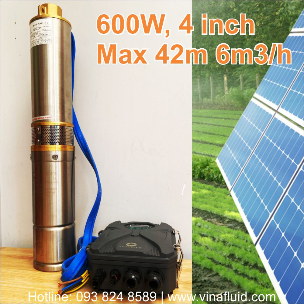 Bơm nước năng lượng mặt trời DC 4 inch 600W