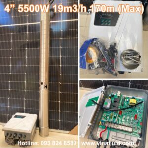 Máy Bơm Năng Lượng Mặt Trời DC 5500W, 170m, 19m3/h