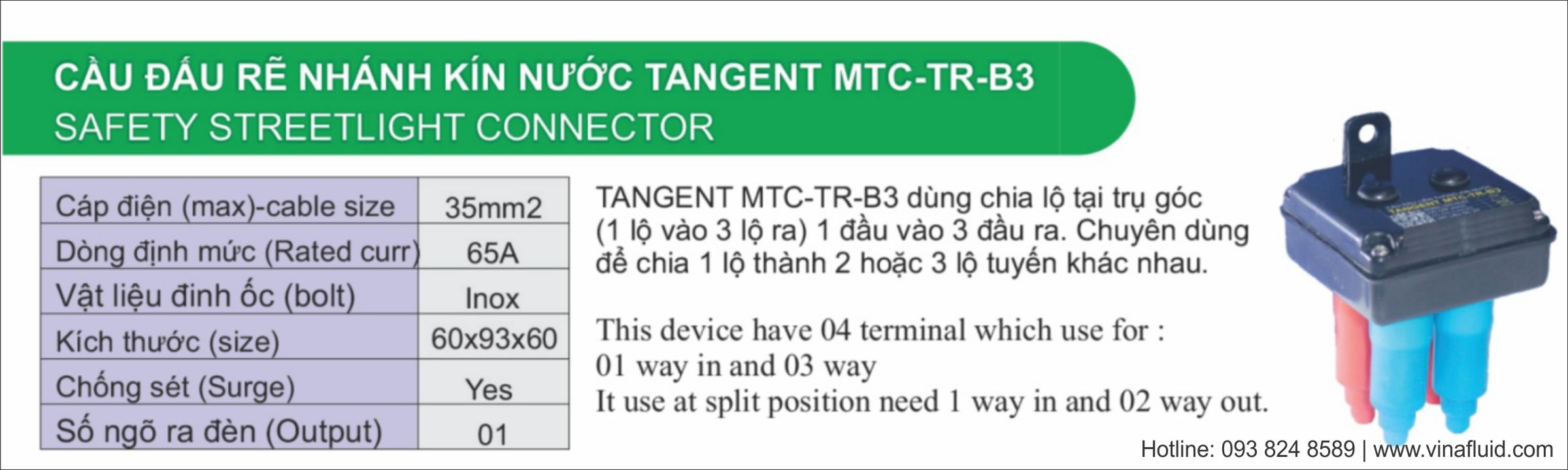 Hộp nối cáp liên thông kín nước TANGENT MTC-TR-B3