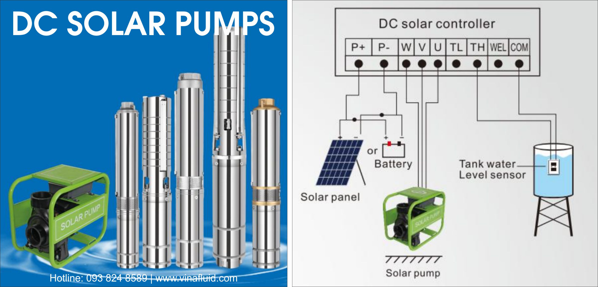 Bơm hỏa tiễn và bơm ly tâm DC năng lượng mặt trời